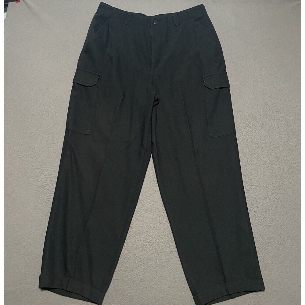 Vintage‎ BACHRACH Mens Andrew Black Cargo Pants Size 36x30